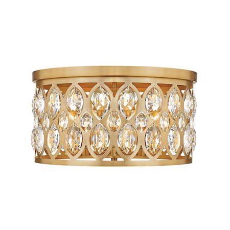 Z-Lite Dealey Flush Mount, 5-Light, 18 In.W x 9.75 In.H, Heirloom Brass/Clear 6010F18HB